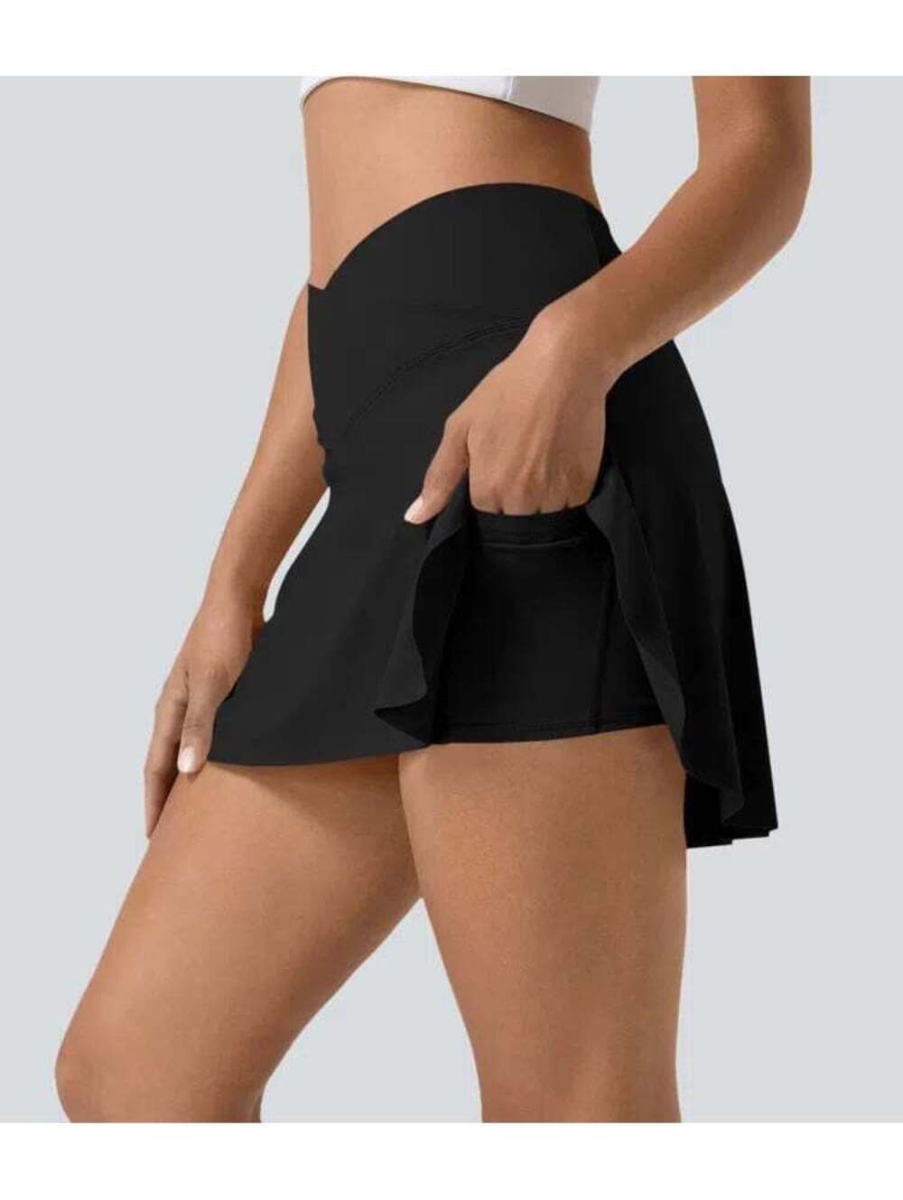 NWT Halara SoftlyZero™ Airy Crossover 2-in-1 Side Pocket  Mini Tennis M